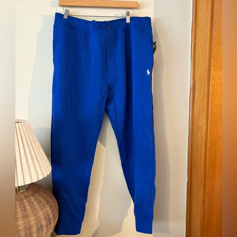 Polo Ralph Lauren Royal Blue Double Knit Joggers Sweatpants XL NWT